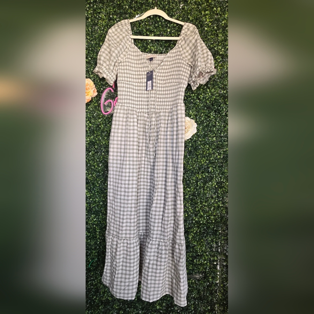 Women's Western Puff Short Sleeve Smocked Midi A-Line Dress - Universal Thread - Picture 5 of 5